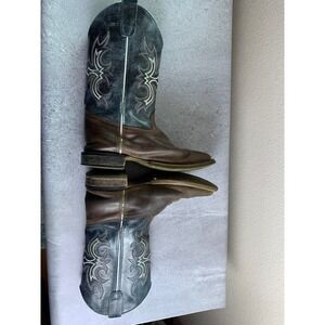 Old West Kids BSY1914 Leather Cowboy Western Boots Brown Black Size 5D